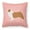 Pink, variant on Australian Shepherd Dog Checkerboard Green Fabric Decorative Pillow