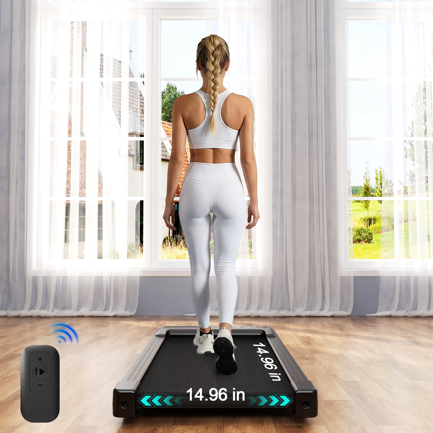SupeRun Walking Pad with Incline, Under Desk Treadmill, 3 in 1 Portable Treadmills for Home with Remote Control LED Display, 2.5 HP Quiet Mini Treadmill for Office Home Use, 300 Lbs Capacity
