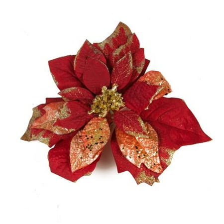 kaemingk 12 inch red silk poinsettia on clip christmas tree decoration - Poinsettia Christmas Tree Decorations kaemingk 12 inch red silk poinsettia on clip christmas tree decoration - Poinsettia Christmas Tree Decorations