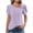 Purple, variant on QNANSPI Short Sleeve Shirts for Women, Womens Casual Tops, Women's Short Sleeve T Shirt Solid Color Irregular Neck Cut Out Button Cropped Casual Top