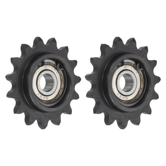 Uxcell 2Pack #35 Chain Idler Sprocket, 9mm Bore 3/8" Pitch 15 Tooth Sprocket Tensioner Carbon Steel