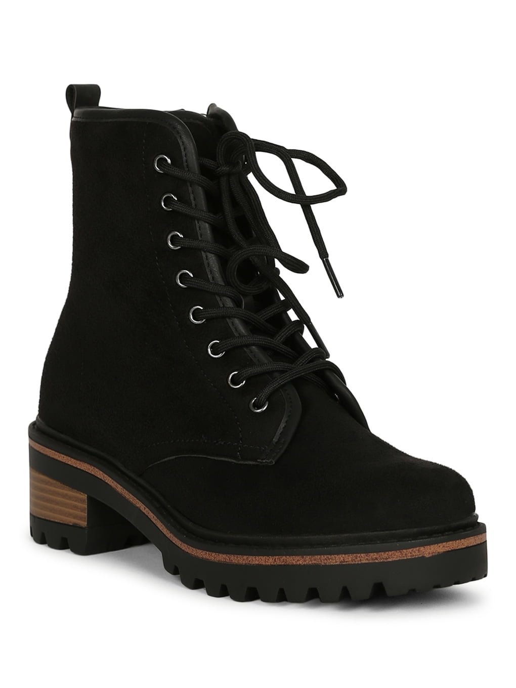faux suede lace up ankle boots