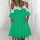 thumbnail image 2 of Vestido de sol para mujer Vestido con paneles de encaje y hombros descubiertos Vestido midi de línea A Vestido de mujer Pompotops ghjkhdj4744, 2 of 5