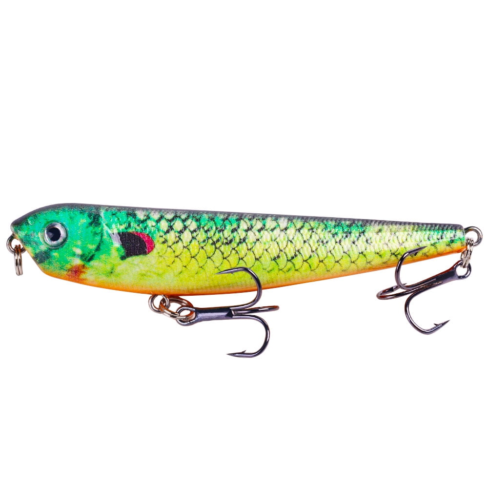 HENGJIA Fishing Lures, 5pcs Pencil Plopper Fishing Lure for Saltwater and Freshwater Deep Diving Fishing Bait Fishing Lures Kit for Bass Catfish Perch