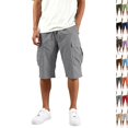 thumbnail image 2 of Cargo Shorts for Men Summer Knee Length Casual Stretch Drawstring Pant Solid Loose Fit Workout Hiking Athletic Shorts Gray 2XL, 2 of 10