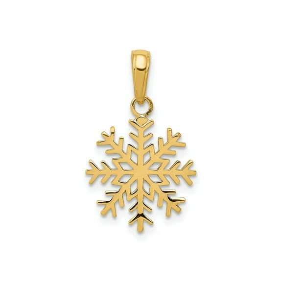 FJC Finejewelers 10 kt Yellow Gold Snowflake Charm 20 x 14 mm