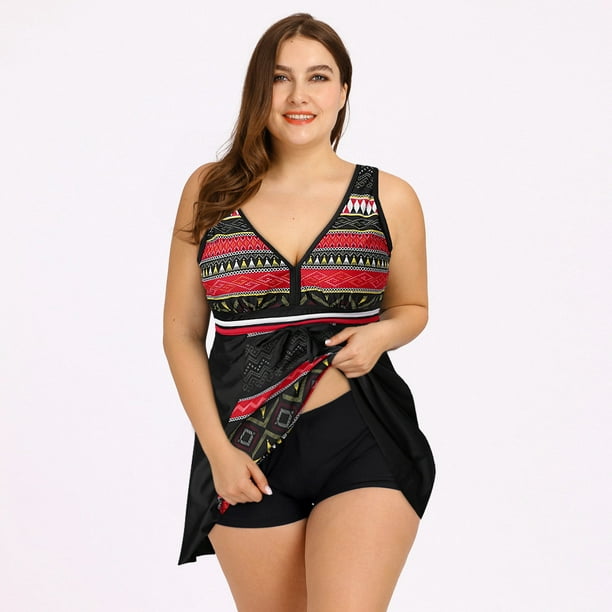 DPTALR Women Plus Size Print Bikini Set Brazilian Swimwear