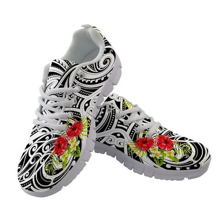 

Plumeria Print Pink Sneakers Polynesian Tattoo Design Plus Size Soft Women Shoes Casual Trainers 2021 New Trending Scarpe Donna