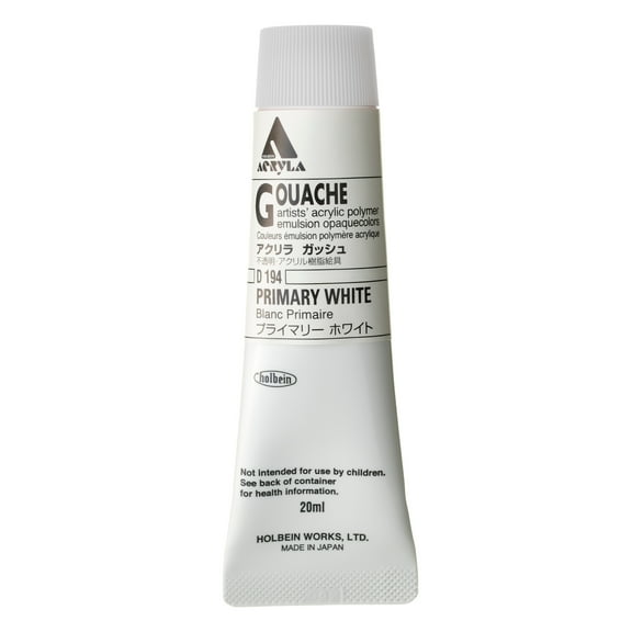 Holbein Acryla Gouache Paint, 20ml, Primary White