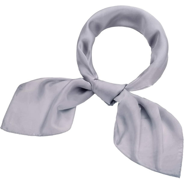 Bufanda de gasa Bufanda de cuello cuadrado Pañuelo Bufanda de cinta de satén retro para mujeres y niñas