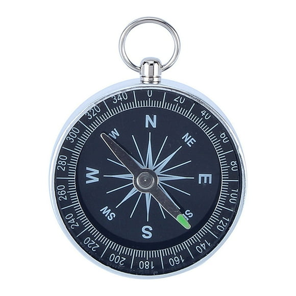 YUMILI Boussole De Poche Portable pour Le Camping en Plein Air, la Randonnée, la Navigation Sportive (Argent)