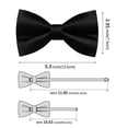 thumbnail image 5 of Black Bow Ties for Men Pre-tied Silk Bowtie and Pocket Square Cufflinks Lapel Pin Set Tuxedo Wedding Party 4PCS, 5 of 5