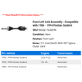 thumbnail image 2 of Front Left Axle Assembly - Compatible with 1986 - 1994 Pontiac Sunbird 1987 1988 1989 1990 1991 1992 1993, 2 of 2