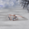 thumbnail image 2 of Marquise Cut Alexandrite Curved Wedding Band in 14k Rose Gold Vermeil - Stacking Rings For Women, 2 of 5