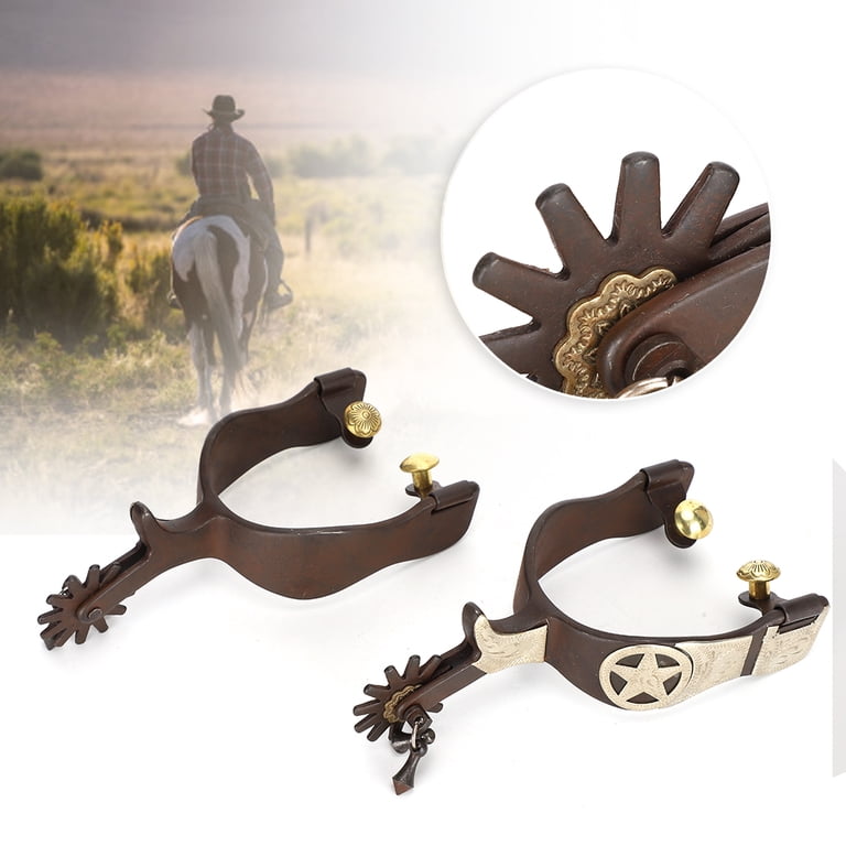 Éperons Western West Spur – Alliage De Zinc, Laiton Antique, Roue Rotative – Pour Bottes Cowboy, équitation, Dressage
