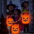 thumbnail image 5 of Fdelink LED Light Candy Bags Light Up Pumpkin Candy Bucket Trick or Bags Light Up Candy Bags Multi Purpose Reusable Bucket for Kids Supplies, Party Adornment, 5 of 6