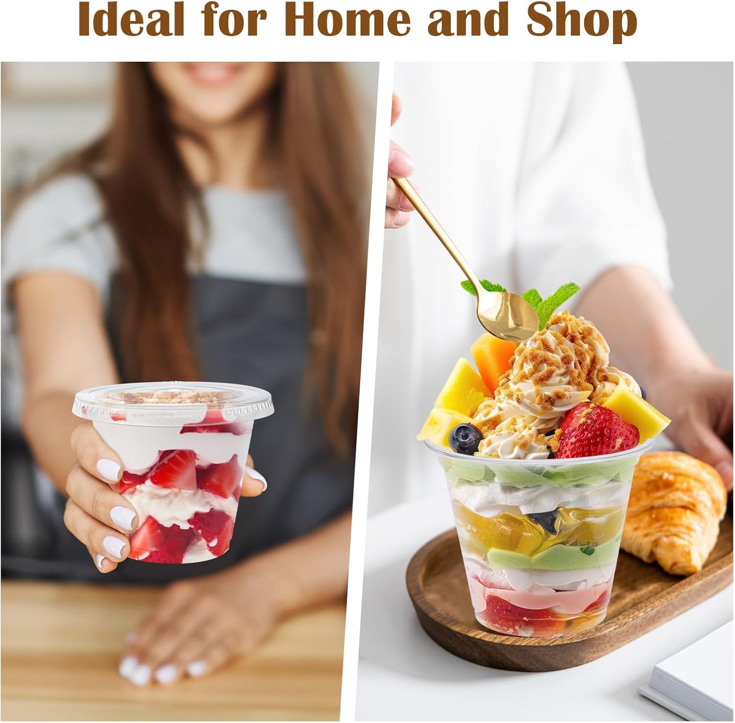 Lamosi Clear Plastic Cups with Lids, 200-Pack photo 6