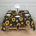 thumbnail image 3 of Black Sunflower Daffodil Pattern Square Tablecloth,Waterproof Square Table Cover,Wipeable Spillproof Washable Table Cover for Home Kitchen Party Decor 42"X42"(107x107cm), 3 of 6