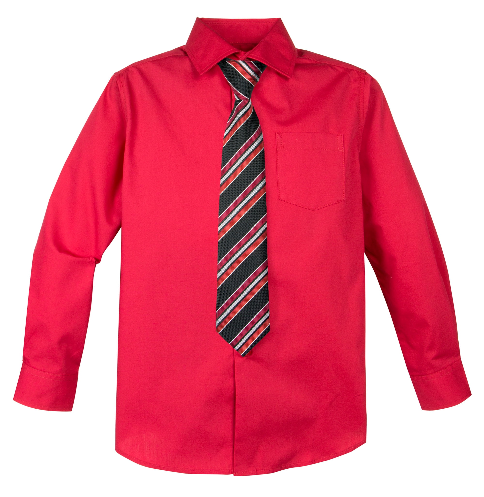 Spring Notion Big Boys Cotton Blend Dress Shirt and Tie Set