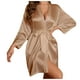 thumbnail image 1 of Conjunto de pijama de seda satinada elegante francés de manga larga para mujer, ropa de estar por casa de lujo para todas las estaciones, 1 of 5