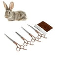 thumbnail image 3 of Grooming Scissors, Stainless Steel Professional 4 In 1 Convenient Split Pet Hair Trimming Scissors Set with Storage Bag for Pet Haircutting Gold,Green, 3 of 8