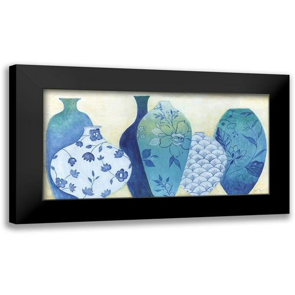 Tava Studios 14x9 Black Modern Framed Museum Art Print Titled - Chinoiserie Home