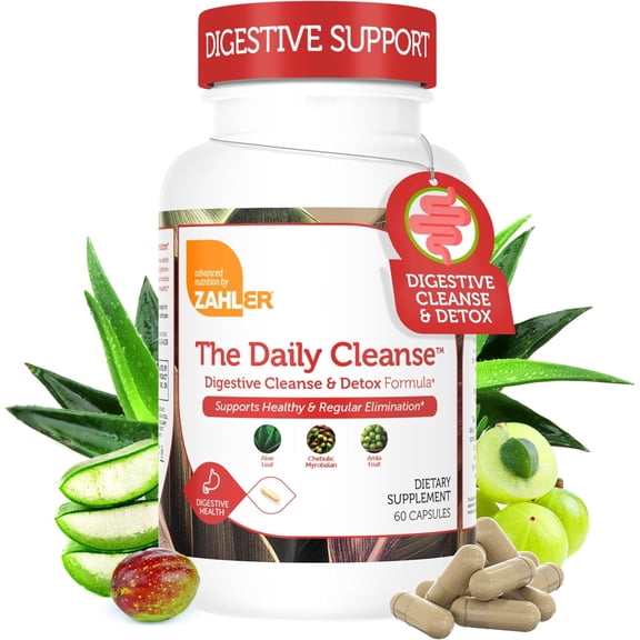 Zahler Daily Cleanse, Digestive Cleanse & Detox Formula, Supports Healthy and Regular Elimination, 60 Capsules