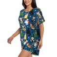 thumbnail image 2 of Rateoe Different Cats Christmas Pattern Women's Short-Sleeved Pajama Set - 2 Piece Soft and Lightweight Sleepwear Set-Large, 2 of 7
