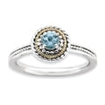 thumbnail image 1 of Sterling Silver & 14k Stackable Expressions Sterling Silver Blue Topaz Ring Size 7, 1 of 3
