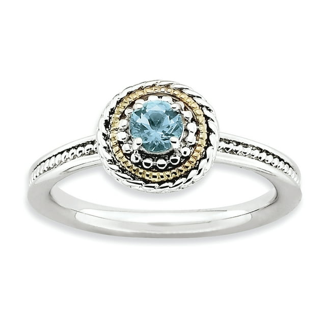 Sterling Silver & 14k Stackable Expressions Sterling Silver Blue Topaz Ring Size 7