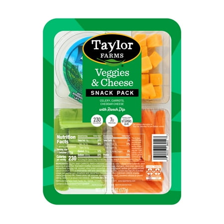 Taylor Farms Veggies & Cheese Snack Pack, 6.25 oz Tray