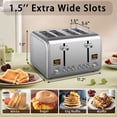 thumbnail image 2 of SEEDEEM Tostadora de 4 rebanadas, tostadora de pan de acero inoxidable, pantalla LCD a color, 7 configuraciones de pantalla de pan, tostadora con ranuras de 1.5 '' de ancho con funciones de bagel/desc, 2 of 5