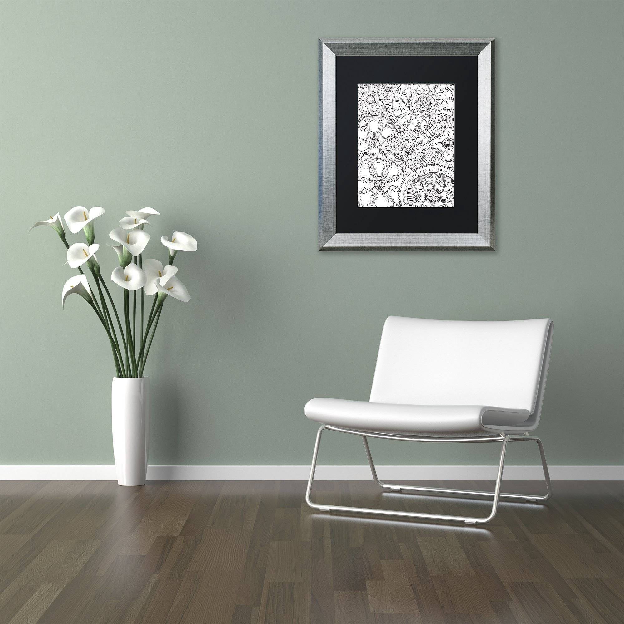 Trademark Fine Art "Family Mandalas" Canvas Art by Hello Angel, Black Matte, Silver Frame