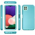 thumbnail image 2 of For Samsung Galaxy A22 5G / SM-A226 Heavy Duty Shockproof Armor Protective Hybrid Case Cover With Clip Teal/Teal, 2 of 3
