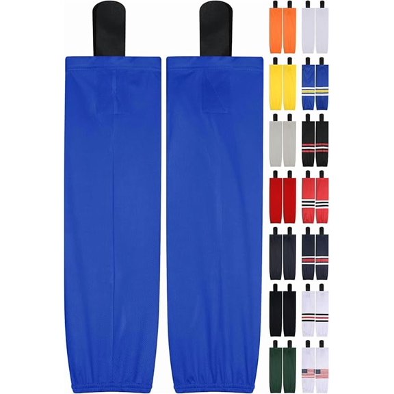 Exxact Sports Mesh Hockey Socks - Dry Fit Breathable Ice Hockey Socks for Men, Boys, Youth & Adult Players with Stay Up Fit (Small, Royal Blue)