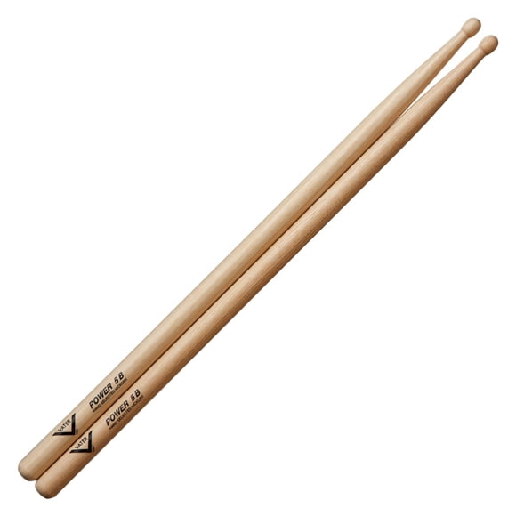 Par de baquetas Vater Power 5B con punta de madera de nogal americano, 42 cm
