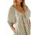 thumbnail image 2 of Womens Oversized Striped Romper Dress Shorts Jumpsuit Beach Vacation Clothes with Pockets, 2 of 7