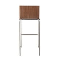 thumbnail image 4 of Mason Mara 30" Contemporary Fixed-Height Barstool in Stainless Steel, Walnut Wood and White Faux Leather by LumiSource - Set of 2, 4 of 5