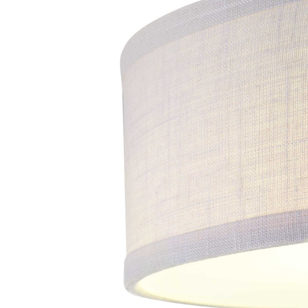 Progress Lighting Inspire Collection 1-Light LED Flush Mount in Brushed Nickel with Summer Linen Shade