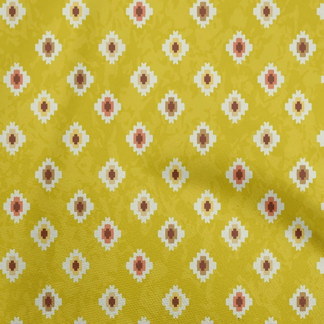 oneOone Cotton Silk Lime Green Fabric African Aztech Sewing Craft Projects Fabric Prints By Yard 42 Inch Wide