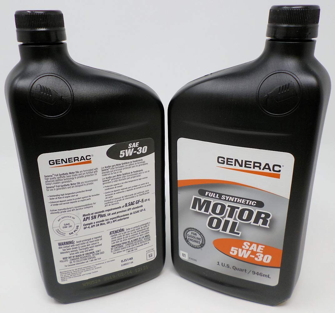 Buy Generac Full Synthetic Motor Oil 5W30 Part0J5140 2 Pack Online at