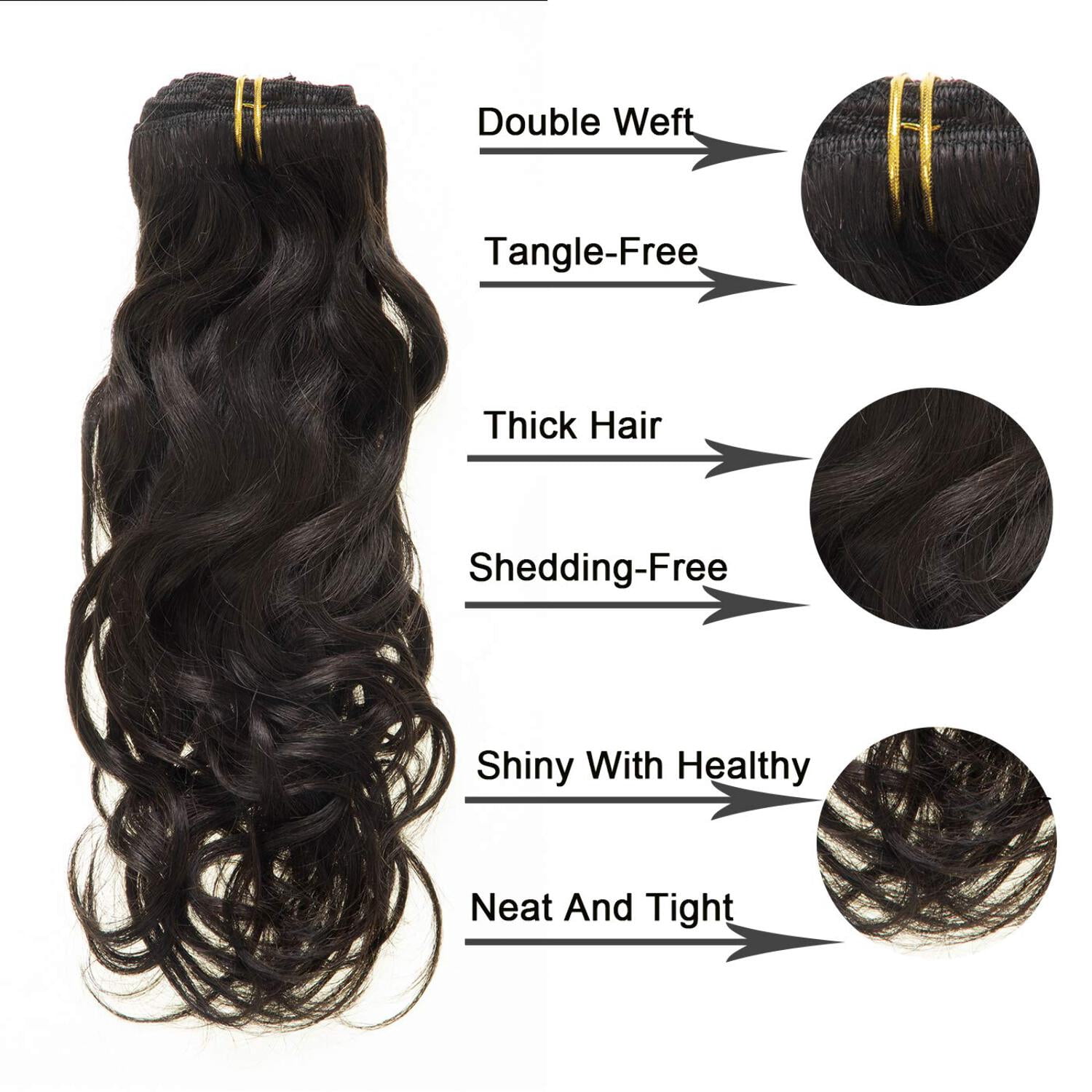 Full Head Clip in Hair Extensions Body Wave Human Hair Brazilian Virgin Hair Double Weft 7Pcs/lot 100g/set