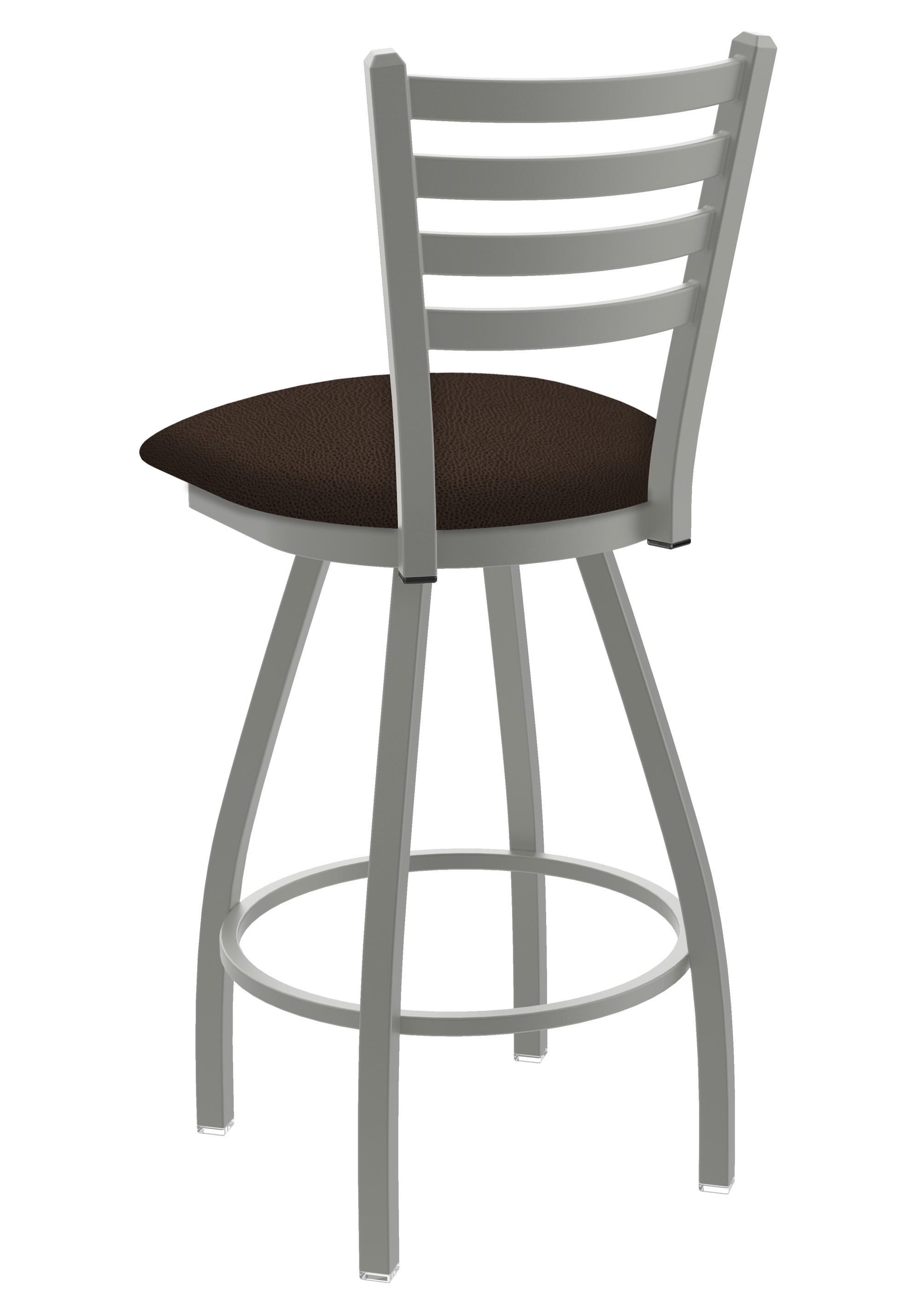 410 Jackie 30" Swivel Bar Stool with Pewter Finish and Rein Coffee Seat
