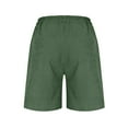 thumbnail image 5 of Bloomae Women's Bermuda Shorts Long Cotton Loose Beach Vacation Short Pants with Pockets Knee Length for Yoga Casual Walking Exercise Shorts Army Green XXXXL, 5 of 6