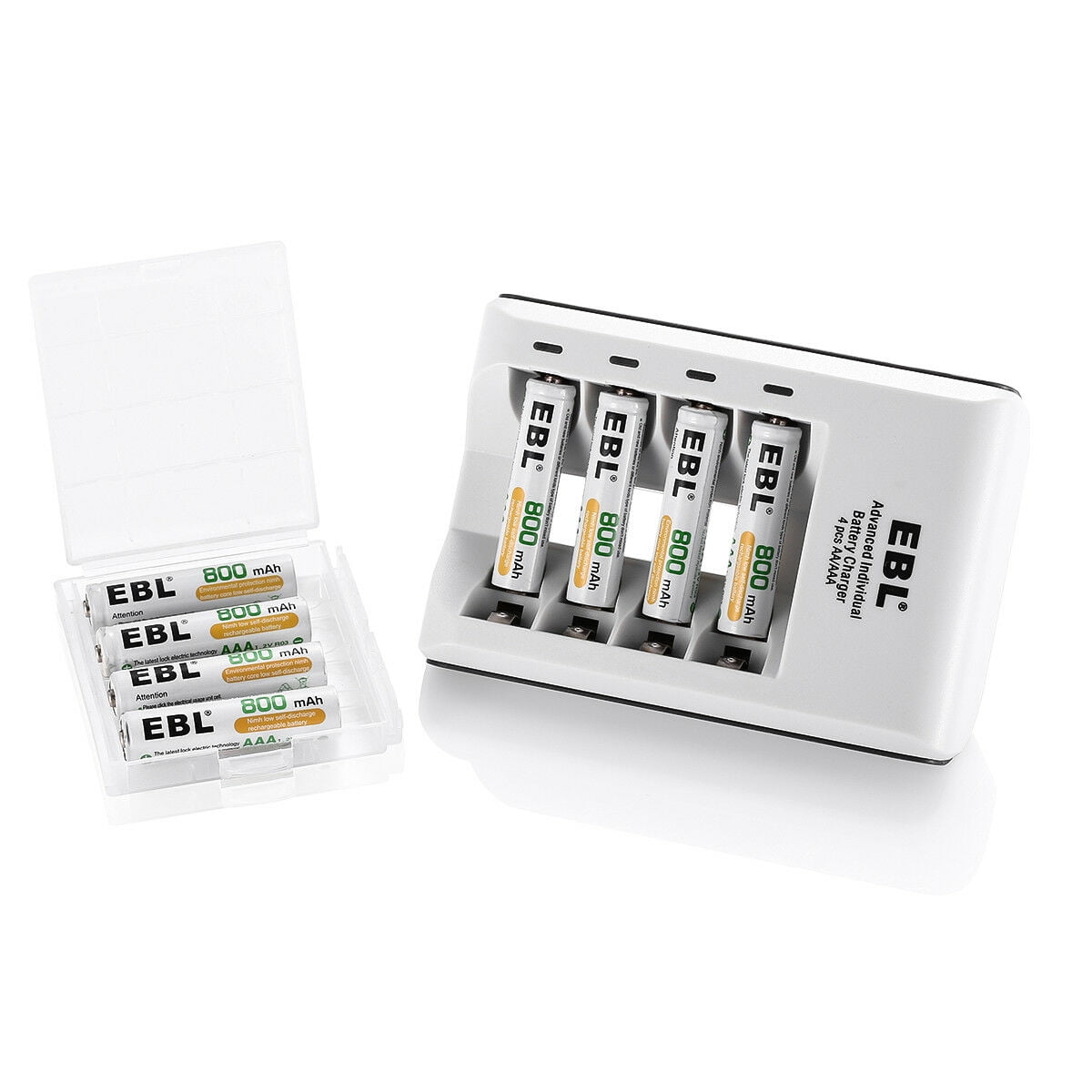 8x 800mAh AAA NIMH Rechargeable Batteries with 8 channel AA AAA Battery Charger 