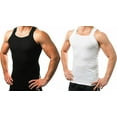 thumbnail image 3 of 2-4 Packs Men's G-unit Style Cotton Tank Tops Square Cut Muscle Rib A-Shirts (White, Small, 2 Pack), 3 of 6