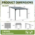 thumbnail image 6 of JOIVI 10' x 10' Outdoor Lean to Gazebo, Hardtop Wall Mounted Gazebo with Sloping Roof, Awnings for Patio with All-Iron Frame, Pergolas for Patio, Backyard, Deck, 6 of 8