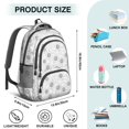 thumbnail image 5 of Sunflower Outline White Pattern Cute School Backpack Bag with Padded Back and Adjustable Shoulder Straps 16.9 X 12.6 X 5.9 Inches, 5 of 5