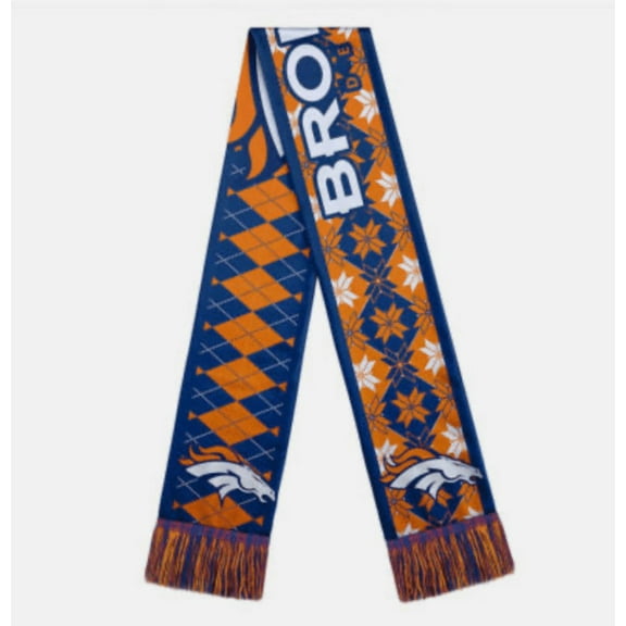 FOCO - NFL Denver Broncos Reversible Ugly Christmas Sweater Scarf