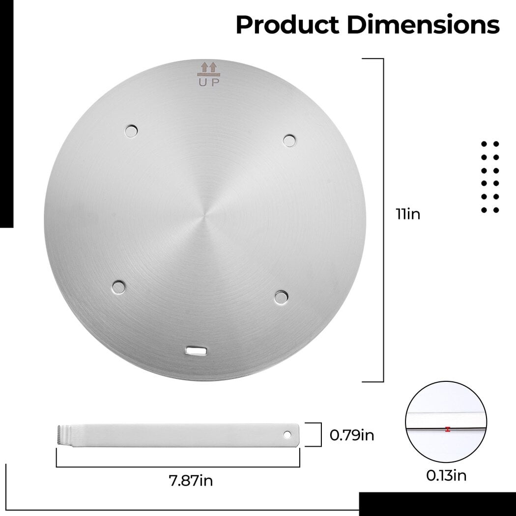 Heat Diffuser for Glass Cooktop, Fast Heat Distribution Aluminum Alloy Induction Diffuser Plate for Induction Electric Gas Glass Cooktop, Induction Plate Adapter Converter with Removable Handle